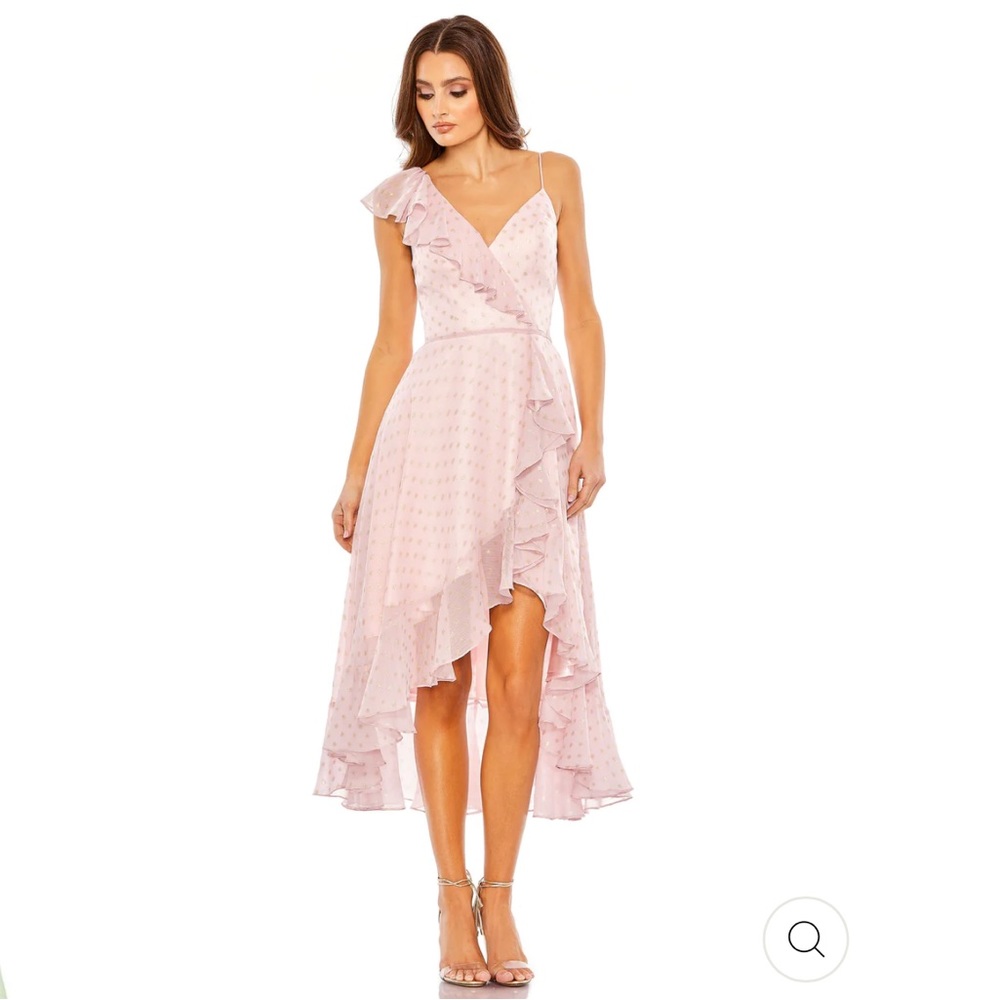 NWT Mac Duggal Ruffled Faux Wrap Midi Dress